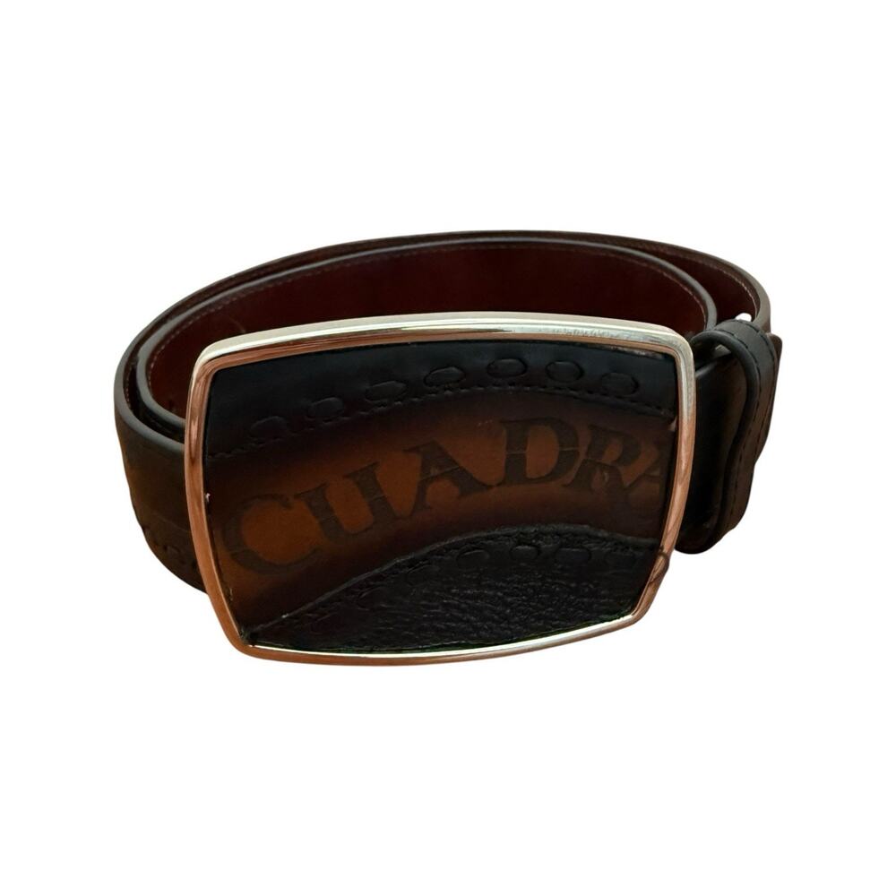 CUADRA Black/Brown Mens Western Cowboy Leather Belt Size 36